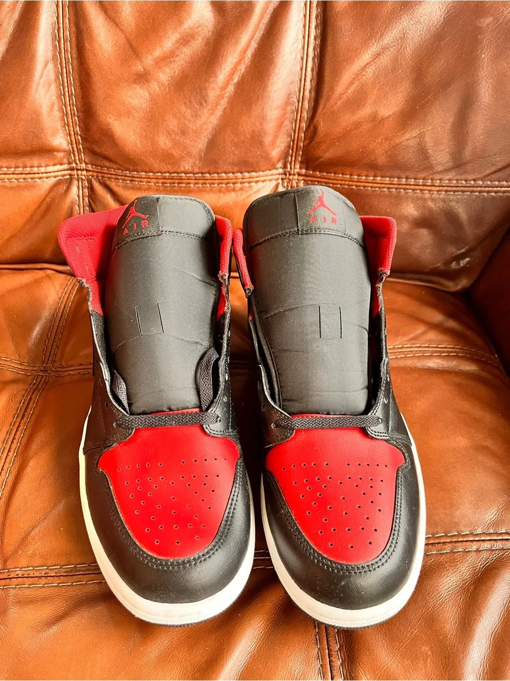 Jordan High-Top Sneakers in Black and Red 11.5